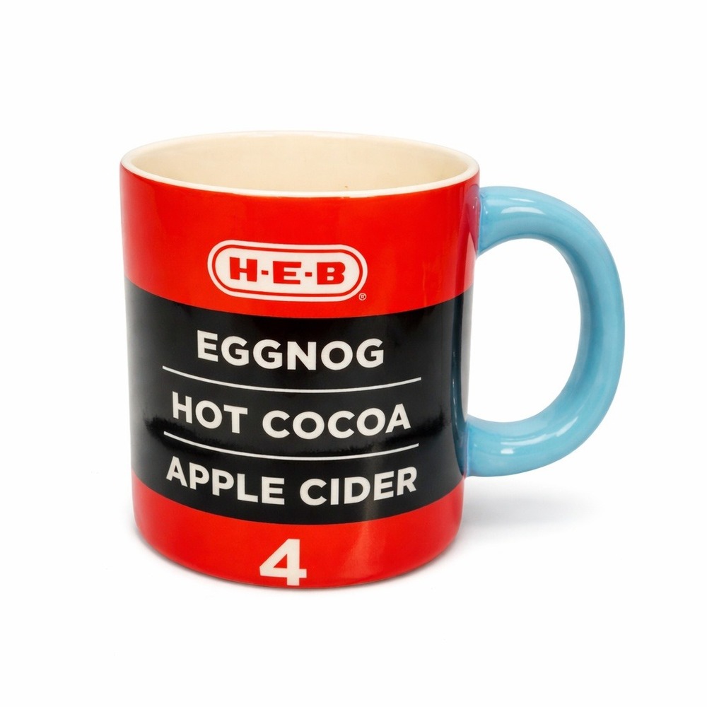 H-E-B Texas Holiday Mug 20 oz Eggnog Hot‎ Cocoa Apple Cider Ceramic NWOT Gift